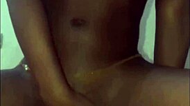 ebony babe indulges in solo masturbation session at home