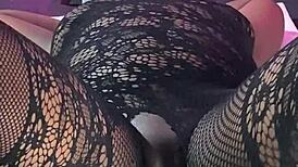 Ebony squirter multiple orgasm with the sex machine?