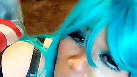 I'm a naughty bunny riding big tits shemale in cowgirl 😈