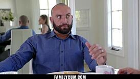 hey, some footplay under the table with step daddy 😏