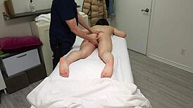 Shy japanese girl cums during special massage