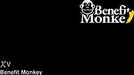 blue-eyed liz rainbow from benefit monkey gets mouth full of semen