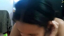 Petite Latina Licks Husband's Ass to Quick Orgasm