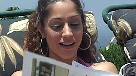 Lesbian girls licking outdoors 😋