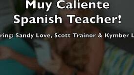Sandy Love Feels Intense Passion as Spanish Tutor Riding Monster Cock