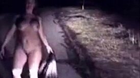 this busty milf is masturbating in the car 😏. homemade outdoor fun!