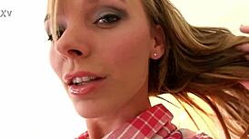 pristine edge gives sexy deepthroat blowjob and swallows cum