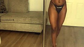 Ebony divine flaunts her fat ass and tits for creampie