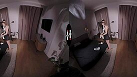 Dark room VR, clean up on aisle dick, babe!