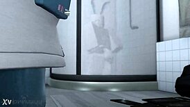 blue girl in suggestive intimate scene