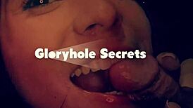 Gloryholesecrets - Nerdy Brunette Uses Vibrator to Pleasure Herself After Sloppy Gloryhole Blowjobs