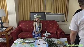 luna lips, pregnant and pretty, takes on multiple hung cocks in wild gangbang. her wet pussy gets pounded!