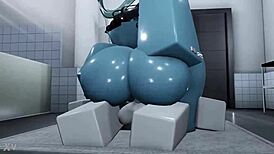 blue girl in suggestive intimate scene