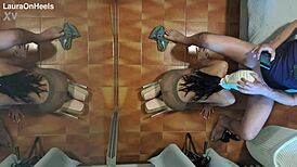 Milf in pantyhose and high heels, give that blowjob on your knees and swallow cum, you moaning slut?