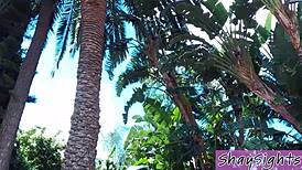 horny milf cougar shay sights gets pussy fucked in bikini by the pool