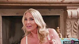 Milf sluts in a reverse gangbang with a young guy