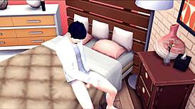 Solo male turns into threesome cumshot!