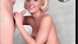 Oh my, watch this cutie master a wild blowjob!