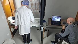 gyno doc bangs wife behind cuckold’s back.