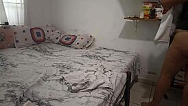 Sexy Stepmom Cleans Bedroom in Thong for Stepson’s Eyes