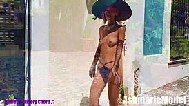 Check this slut majick going topless in public cemetery, slow motion! 🪦