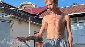 backstage encounter with a guy caught looking and jerking off part 1