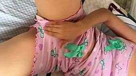 colombian babe in tight pajamas tempts me to touch her big ass everywhere