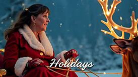 granny carmen claus gets standing doggystyle fuck and elvish creampie in homemade christmas pov