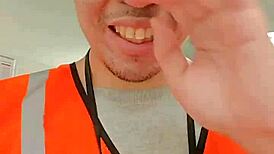 Asian amateur walks around outdoors during work