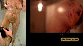 brazilian latina takes sexy bath teasing photographer