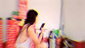 Colombian girl keeps playing phone while getting licked and fucked.