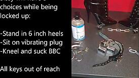 Sissy Prepares Self-Bondage with Buttplug and Dildo