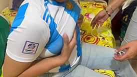 Curious lesbian woman guides her Argentine friend into intimate girl-on-girl action.