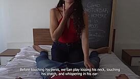 Latina Teacher Gives Jerk Off Instructions To Amateur Brunette