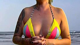 left the beach waiter rock hard after teasing him. couldn’t resist feeling his huge bulge!