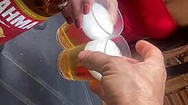 This Latina shows off in the bar with a married guy