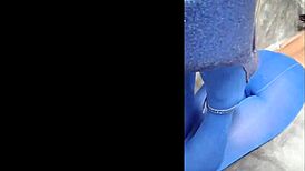 Sexy Pantyhose And Blue High Heels