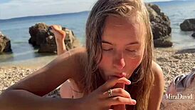 Fucking On Public Beach! Season Is Open For Big Cock Action!