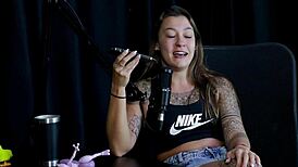 safada performs sensual stripper showing breasts in intriguing interview