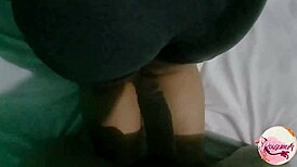 Babysitter fucks young neighbor in doggystyle, cums on ass