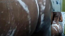 Cyndy Blackslave Masturbates in Shower with Tiny Squirt