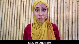 Muslimtabu shows Arab teen wife Kira Perez cheating with trainer in hijab.