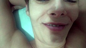 mature woman deflowers young guy, moans cum filling