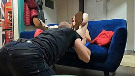 Eating Shaved Pussy While She Phones