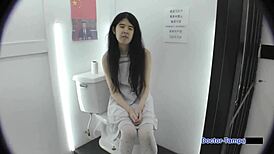 I Feel Humiliated In Handcuffs, Spreading My Shaved Asian Pussy Backstage