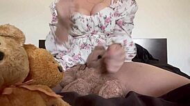 Daddy's Little Sexy Teen Princess Does Fetish Show with Lollipop in Pink Pussy