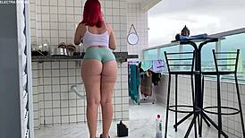 I called this maid to clean my house, and she teased me like this, got me so turned on!