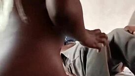 Sexy Ebony Village Wife Enjoys Riding in Full Video on Sheer Fabric