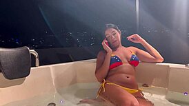 Hey, watch this latina hotwife cheating with a big cock white man, her big ass and tits on display