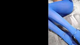 Sexy Pantyhose And Blue High Heels